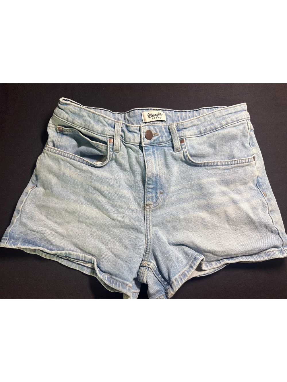Wrangler Mid Rise Short Light Blue Denim Shorts Size 30